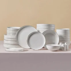 Karaca Tafelservice Für 12 Personen-Streamline Favaro 53-Teiliges 12-Personen Geschirrset Platin Platın