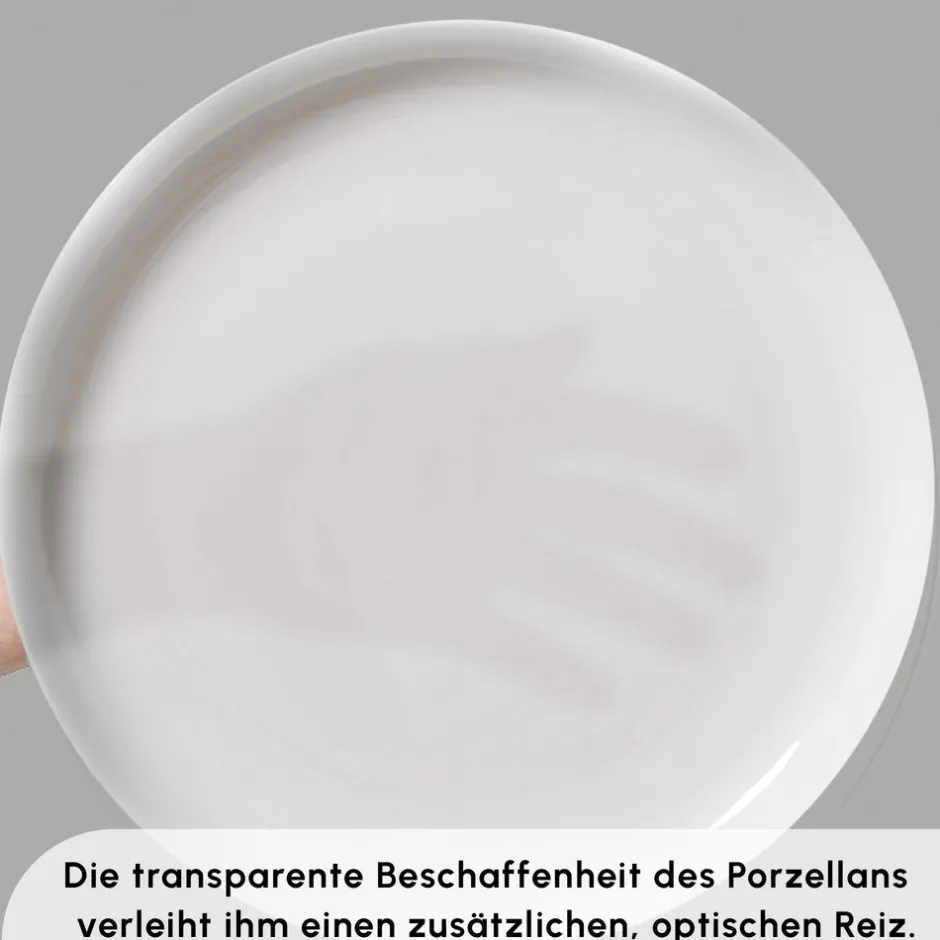 Karaca Tafelservice Für 12 Personen-Streamline Favaro 53-Teiliges 12-Personen Geschirrset Weiß Weıß01