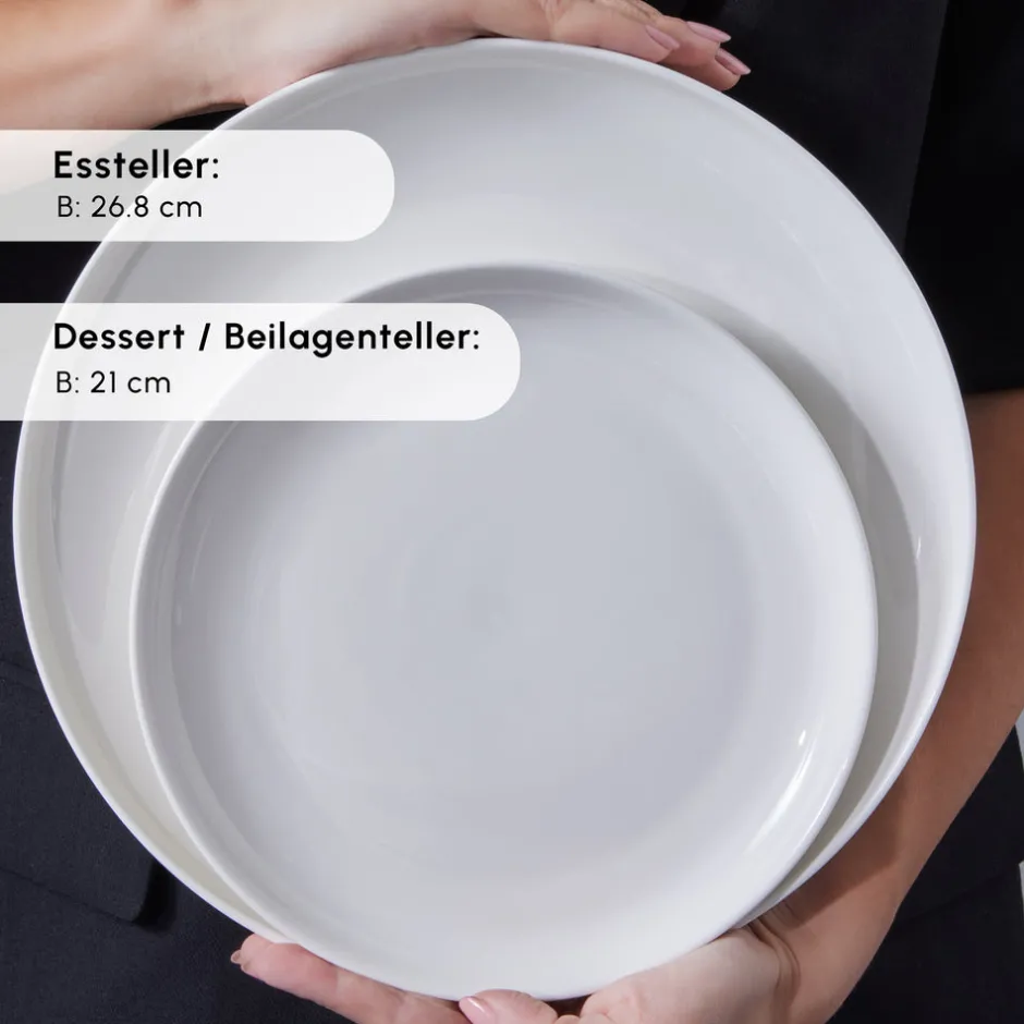 Karaca Tafelservice Für 12 Personen-Streamline Favaro 53-Teiliges 12-Personen Geschirrset Weiß Weıß01