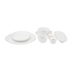 Karaca Frühstücksset Für 6 Personen-Streamline Middle 28 Teile für 6 Personen Frühstücks-/Service-Set Gold
