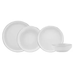 Karaca Tafelservice Für 6 Personen-Streamline New Saturn V2 Platin Geschirrset für 6 Personen, 24-teilig Platın