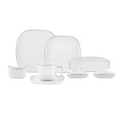 Karaca Frühstücksset Für 6 Personen-Streamline Plato 28 Teile für 6 Personen Frühstücks-/Service-Set Gold