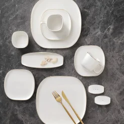 Karaca Frühstücksset Für 6 Personen-Streamline Plato 28 Teile für 6 Personen Frühstücks-/Service-Set Gold