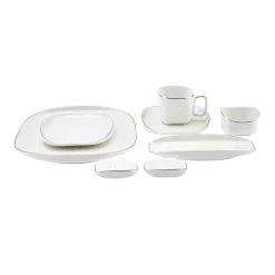 Karaca Frühstücksset Für 6 Personen-Streamline Plato 28 Teile für 6 Personen Frühstücks-/Service-Set Gold