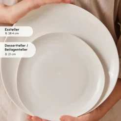 Karaca Tafelservice Für 6 Personen-Streamline Rubicon 24-teiliges Tafelset für 6 Personen, Weiß Multıfarben