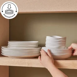 Karaca Tafelservice Für 6 Personen-Streamline Rubicon 24-teiliges Tafelset für 6 Personen, Weiß Multıfarben