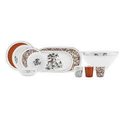 Karaca Tafelservice Für 12 Personen-Streamline Safari New Generation Bone Geschirrset, 59 Teilig, 12 Personen Multıfarben