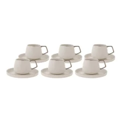 Karaca Mokka & Espressotassen Set-Streamline Saturn Platinum 6 Personen Kaffeetasse Set Platın