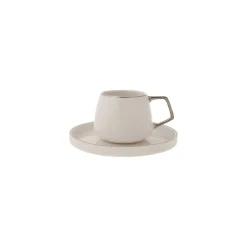 Karaca Mokka & Espressotassen Set-Streamline Saturn Platinum 6 Personen Kaffeetasse Set Platın
