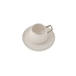 Karaca Mokka & Espressotassen Set-Streamline Saturn Platinum 6 Personen Kaffeetasse Set Platın