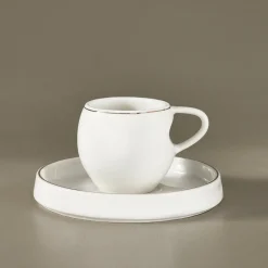 Karaca Mokka & Espressotassen Set-Streamline Sunset 6-teiliges Kaffeetassen-Set für 6 Personen, 100 ml Weıß01