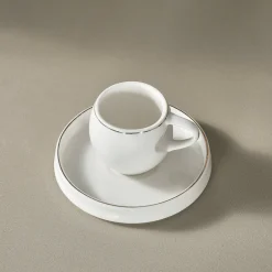 Karaca Mokka & Espressotassen Set-Streamline Sunset 6-teiliges Kaffeetassen-Set für 6 Personen, 100 ml Weıß01