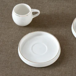 Karaca Mokka & Espressotassen Set-Streamline Sunset 6-teiliges Kaffeetassen-Set für 6 Personen, 100 ml Weıß01