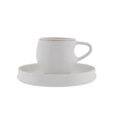 Karaca Mokka & Espressotassen Set-Streamline Sunset 6-teiliges Kaffeetassen-Set für 6 Personen, 100 ml Weıß01