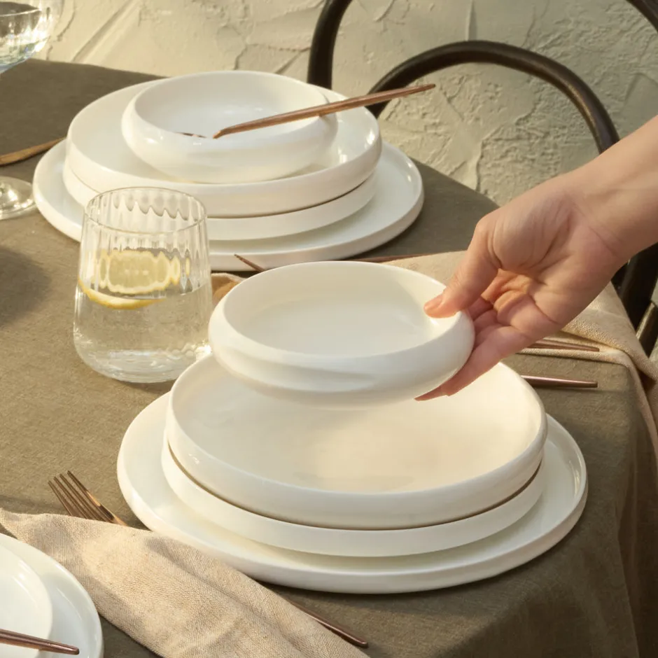 Karaca Tafelservice Für 4 Personen-Streamline Sunset Geschirrset für 4 Personen, 21-teilig Weıß01