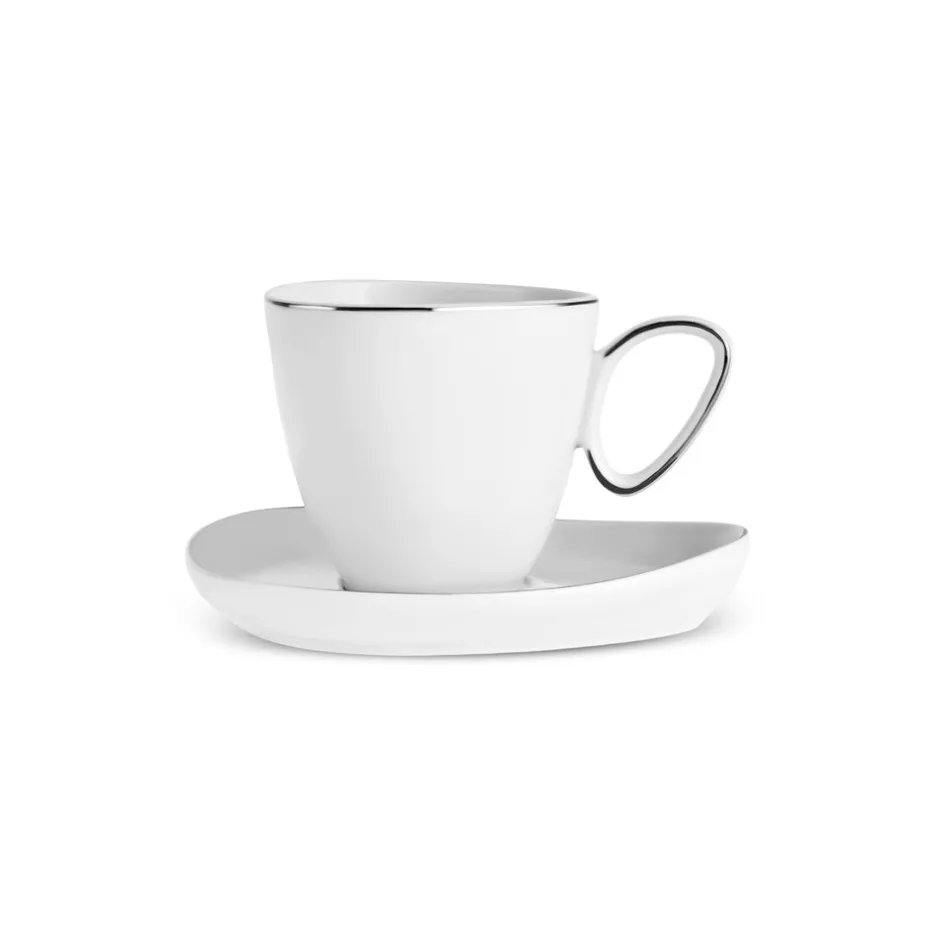 Karaca Mokka & Espressotassen Set-Streamline Tribe 2-teiliges Tassenset, Weiß-Gold Weıß Gold