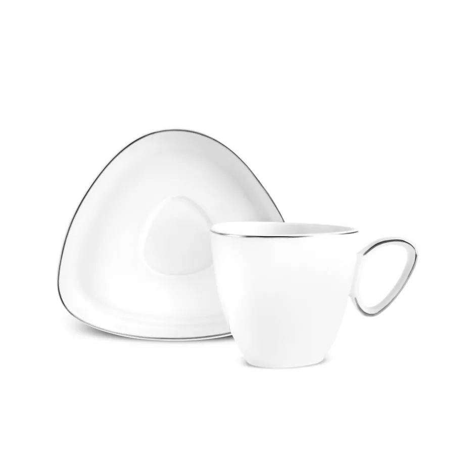 Karaca Mokka & Espressotassen Set-Streamline Tribe 2-teiliges Tassenset, Weiß-Gold Weıß Gold