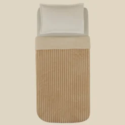 Karaca Decken-Stripe Sherpa Ecru Decke 150x200 Ekru