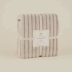 Karaca Decken-Stripe Sherpa Graue Decke 150x200 Açık Gri