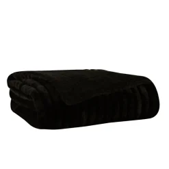 Karaca Decken-Stripe Sherpa Schwarze Decke 130x150 Siyah