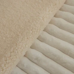 Karaca Decken-Stripe Sherpa Weiße Decke 150x200 Beyaz