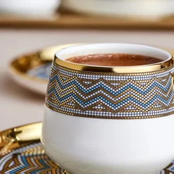 Karaca Mokka & Espressotassen Set-Suadiye Kaffeetassen-Set für 6 Personen, 90 ml Multıfarben