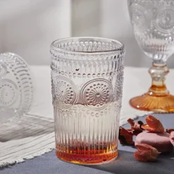 Karaca Wasserglas-Sunflower Getränke Glas, Orange Orange01