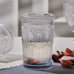 Karaca Wasserglas-Sunflower Getränke Glas, Blau Blau01