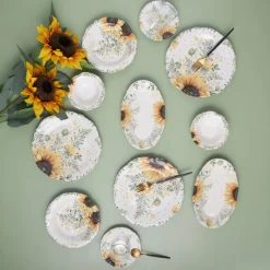 Karaca Frühstücksset Für 6 Personen-Sunflower 26-teiliges Frühstücksset und Servierschalen für 6 Personen Multıfarben