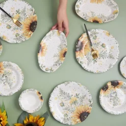 Karaca Frühstücksset Für 6 Personen-Sunflower 26-teiliges Frühstücksset und Servierschalen für 6 Personen Multıfarben