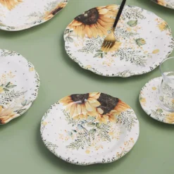 Karaca Frühstücksset Für 6 Personen-Sunflower 26-teiliges Frühstücksset und Servierschalen für 6 Personen Multıfarben