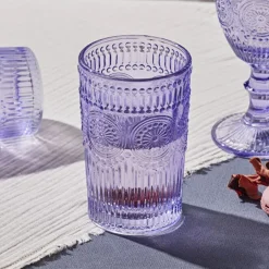 Karaca Wasserglas-Sunflower Trinkglas, Lila Lıla01