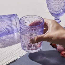 Karaca Wasserglas-Sunflower Wasserglas Lila Mor