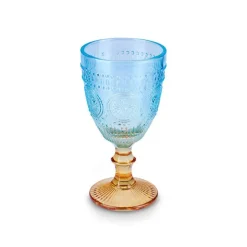 Karaca Weingläser & Kelchglas-Sunflower Weinglas 314 ml, Blau Gelb