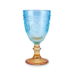 Karaca Weingläser & Kelchglas-Sunflower Weinglas 314 ml, Blau Gelb