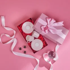 Karaca Mokka & Espressotassen Set-Sweet Love für 2 Personen Kaffeetasse, 90 ml Weıß Rot