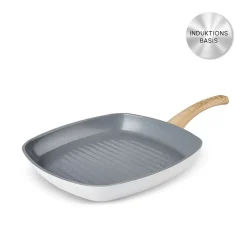 Karaca Keramikpfanne|Swiss Crystal Produkte-Swiss Crystal 28 cm Induktions Grillpfanne, Creamy Creme01