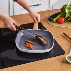 Karaca Keramikpfanne|Swiss Crystal Produkte-Swiss Crystal 28 cm Induktions Grillpfanne, Creamy Creme01