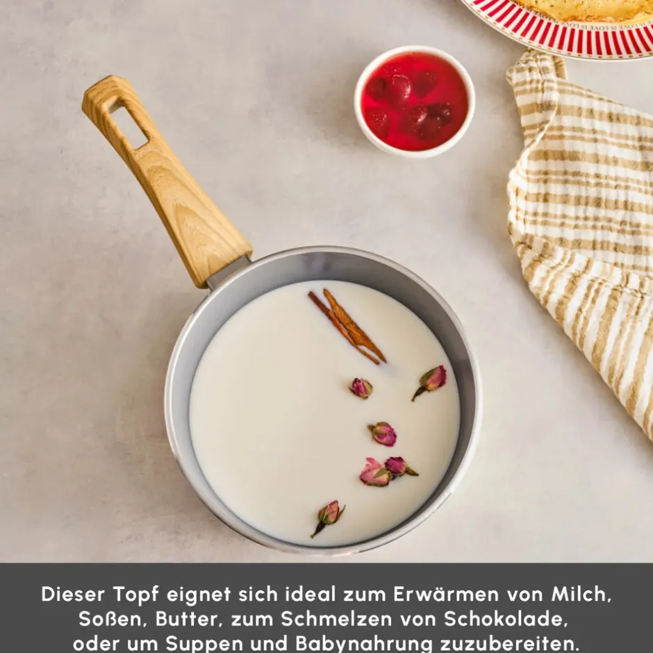 Karaca Keramikpfanne|Milchkännchen-Swiss Crystal 18 Cm Induktions Milchkännchen, Creme Creme01
