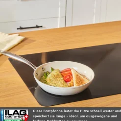 Karaca Keramikpfanne|Swiss Crystal Produkte-Swiss Crystal Almond Cream Pfanne mit Edelstahlgriff 22 cm Creme01
