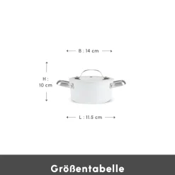 Karaca Swiss Crystal Produkte|Keramiktopf-Swiss Crystal Almond Edelstahlgriff Kasserolle 14 cm Creme01
