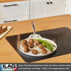 Karaca Keramikpfanne|Swiss Crystal Produkte-Swiss Crystal Almond Cream Pfannkuchenpfanne mit Edelstahlgriff 28 cm Creme01