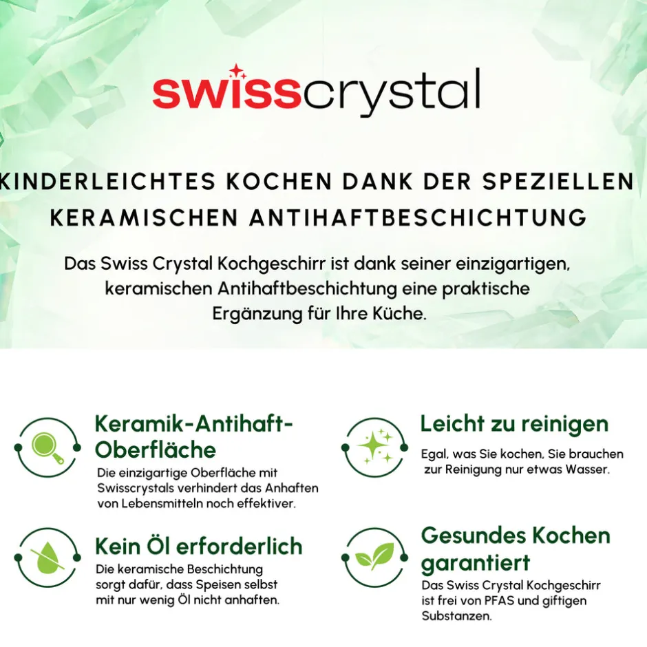 Karaca Keramikpfanne|Swiss Crystal Produkte-Swiss Crystal Almond Cream Pfannkuchenpfanne mit Edelstahlgriff 28 cm Creme01