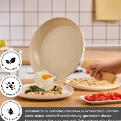 Karaca Swiss Crystal Produkte|Keramiktöpfe-Set-Swiss Crystal Almond Cream Induktionsfähiges 7-teiliges Töpfe-Set Creme01