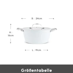 Karaca Swiss Crystal Produkte|Keramiktopf-Swiss Crystal Almond Cream Kasserolle mit Edelstahlgriff 24 cm Creme01