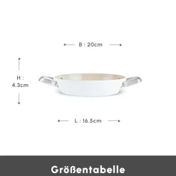 Karaca Swiss Crystal Produkte|Keramiktopf-Swiss Crystal Almond Cream Handle Flache Pfanne 20 cm Creme01