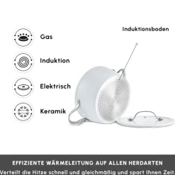 Karaca Swiss Crystal Produkte|Keramiktopf-Swiss Crystal Almond Cream Stielkasserolle 20 cm Creme01