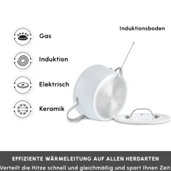 Karaca Swiss Crystal Produkte|Keramiktopf-Swiss Crystal Almond Cream Handle Flache Kasserolle 30 cm Creme01