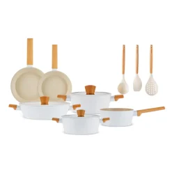 Karaca Swiss Crystal Produkte|Keramiktöpfe-Set-Swiss Crystal Almond 12-teiliges Kochgeschirr-Set Cream