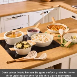 Karaca Swiss Crystal Produkte|Keramiktöpfe-Set-Swiss Crystal Almond 12-teiliges Kochgeschirr-Set Cream